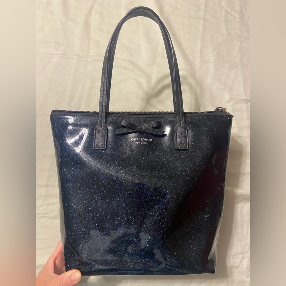 Kate Spade Navy Blue Sparkle Bag Purse galaxy glitter stars shoulder